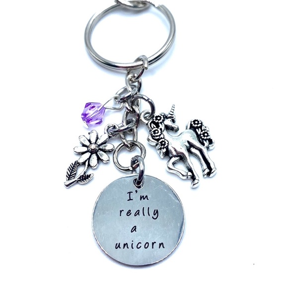 Unicorn Keychain Bag Charm May Be Personalized - Picture 3 of 7